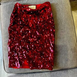 Gucci red sequin skirt size small